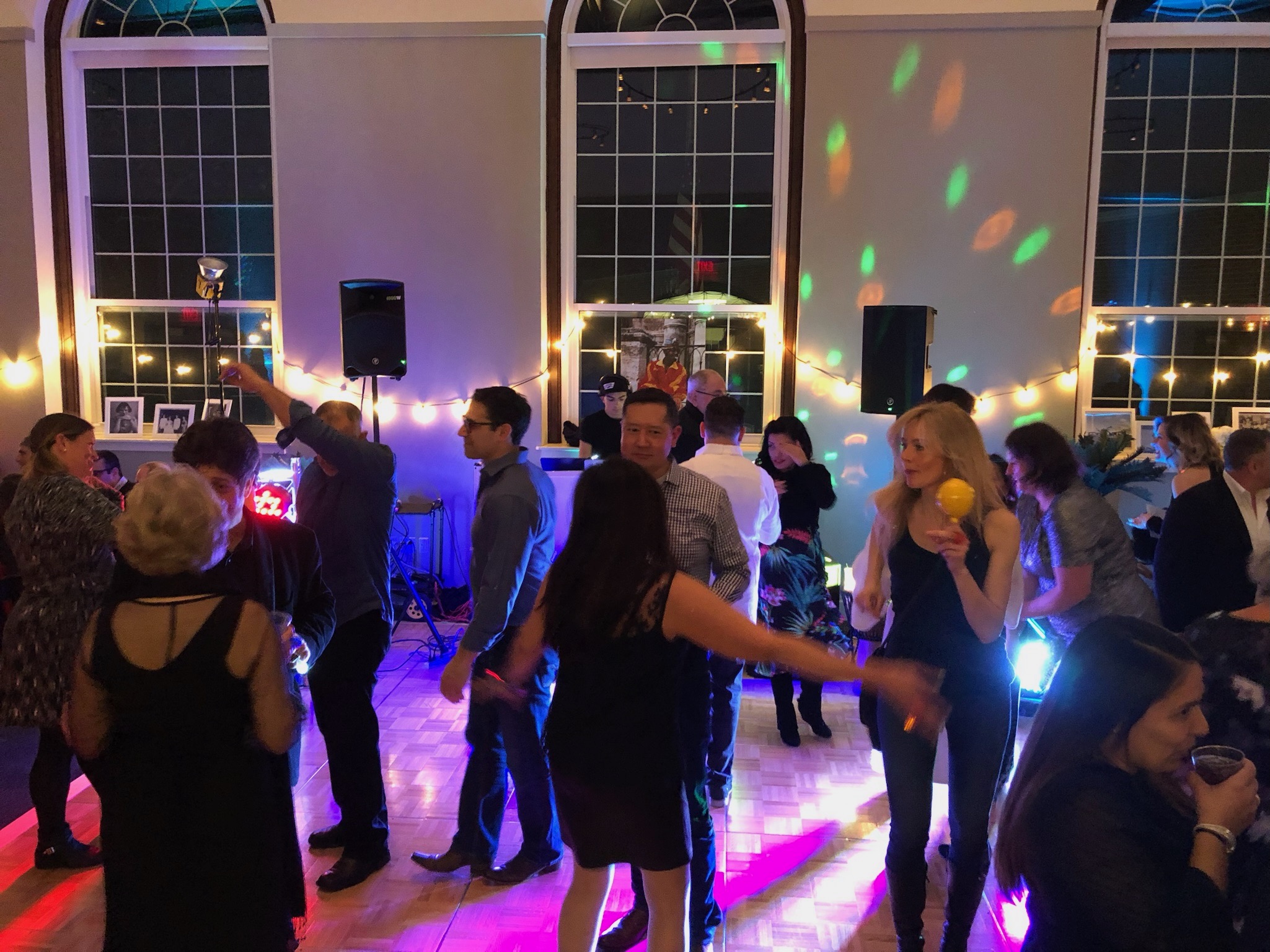 Professional event entertainment setup with dynamic lighting and sound equipment
